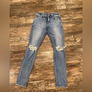 Distressed American Eagle Blue Jeans